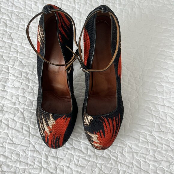 Vintage Dries Van Noten Silk Brocade Heels with Anklestrap - Picture 4 of 6